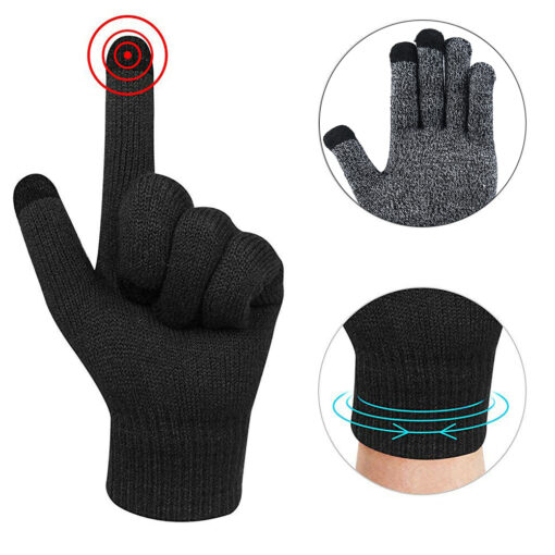 3PCS Beanie Scarf Touch Screen Glove Set - United Kingdom - Image 6