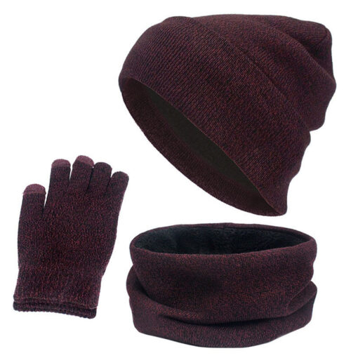 3PCS Beanie Scarf Touch Screen Glove Set - United Kingdom - Image 7