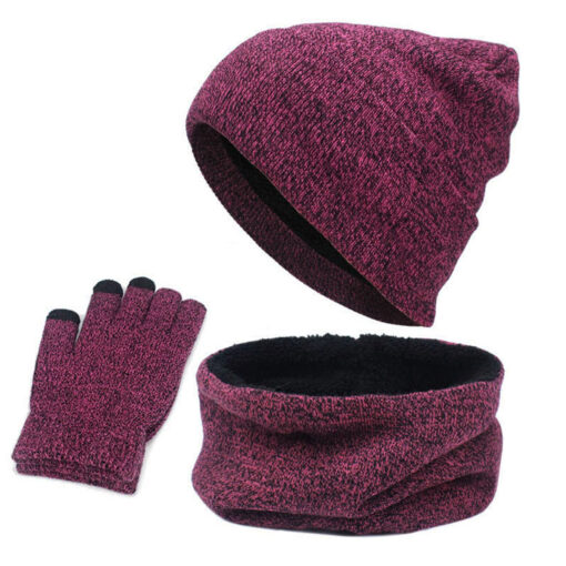 3PCS Beanie Scarf Touch Screen Glove Set - United Kingdom - Image 8