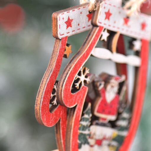 Christmas Wooden Carved Tree Decoration - United Kingdom