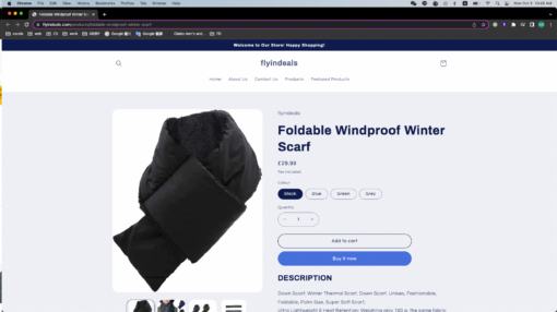 Foldable Windproof Winter Scarf - United Kingdom