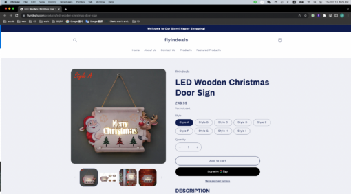 LED Wooden Christmas Door Sign - United Kingdom - Image 3