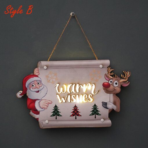 LED Wooden Christmas Door Sign - United Kingdom - Image 5