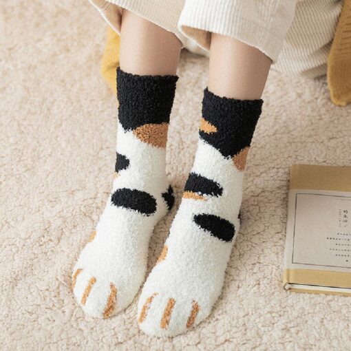 Winter Warm Fleece Cat Paws Socks - United Kingdom - Image 6