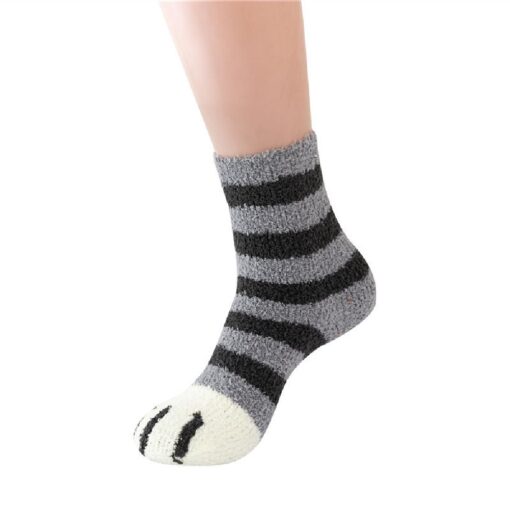 Winter Warm Fleece Cat Paws Socks - United Kingdom - Image 9