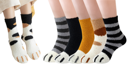 Winter Warm Fleece Cat Paws Socks - United Kingdom - Image 10