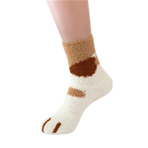 Winter Warm Fleece Cat Paws Socks - United Kingdom - Image 11