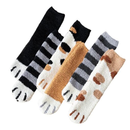 Winter Warm Fleece Cat Paws Socks - United Kingdom - Image 12