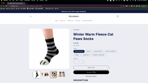 Winter Warm Fleece Cat Paws Socks - United Kingdom - Image 14