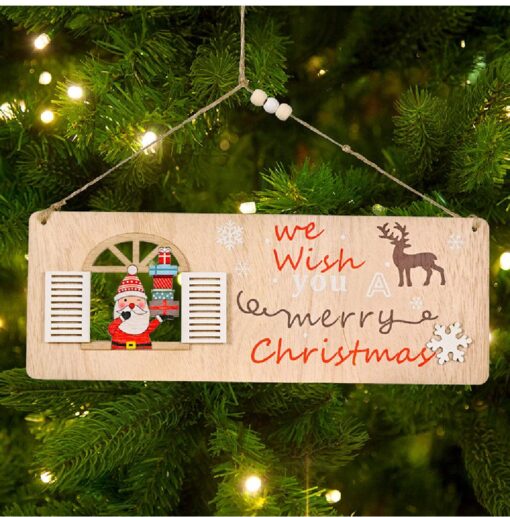 Christmas Wooden Door Hanging Sign - United Kingdom