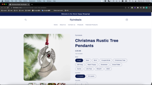 Christmas Rustic Tree Pendants - United Kingdom