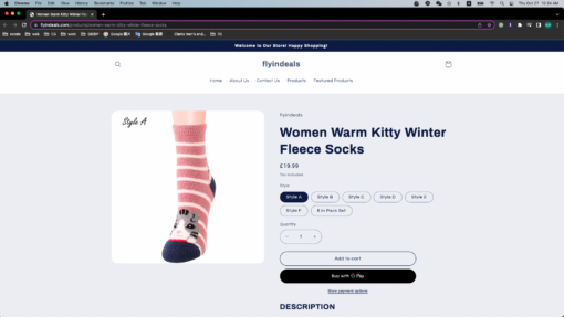 Women Warm Kitty Winter Fleece Socks - Image 2