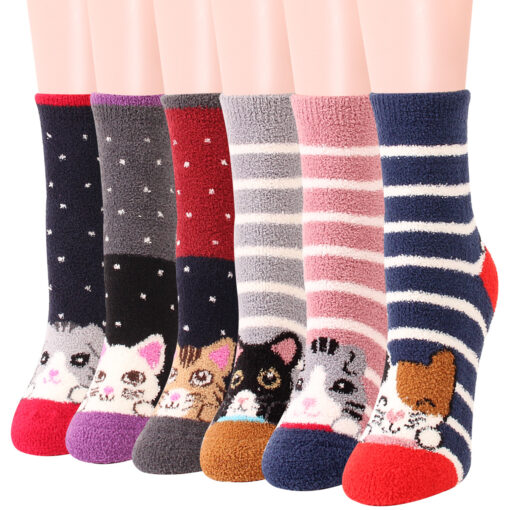 Women Warm Kitty Winter Fleece Socks - Image 3