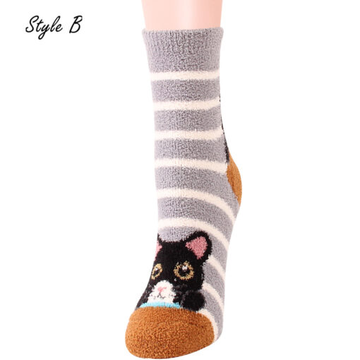 Women Warm Kitty Winter Fleece Socks - Image 5