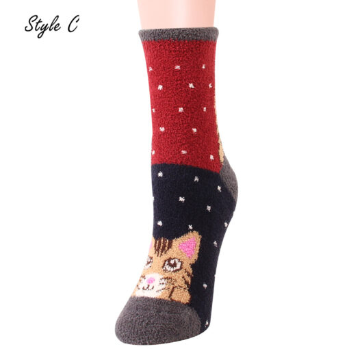 Women Warm Kitty Winter Fleece Socks - Image 6