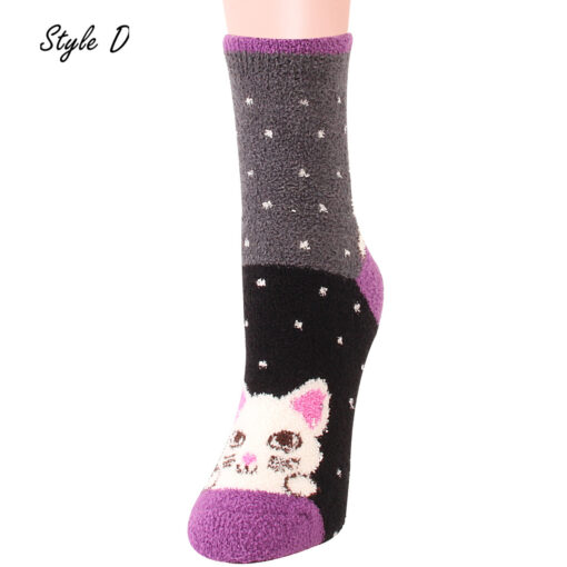 Women Warm Kitty Winter Fleece Socks - Image 7