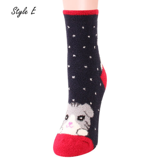 Women Warm Kitty Winter Fleece Socks - Image 8