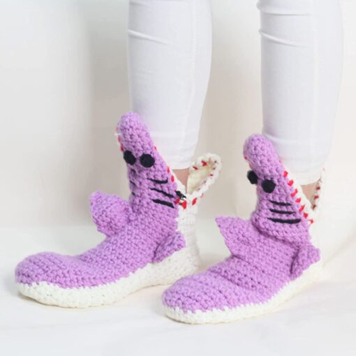 Funky Knitted Shark Biting Socks - United Kingdom - Image 4