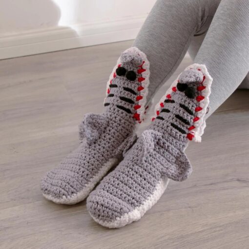 Funky Knitted Shark Biting Socks - United Kingdom - Image 8