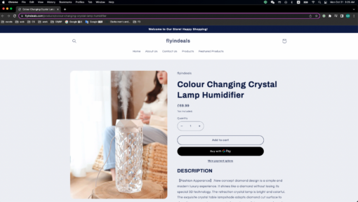 Colour Changing Crystal Lamp Humidifier - United Kingdom - Image 10