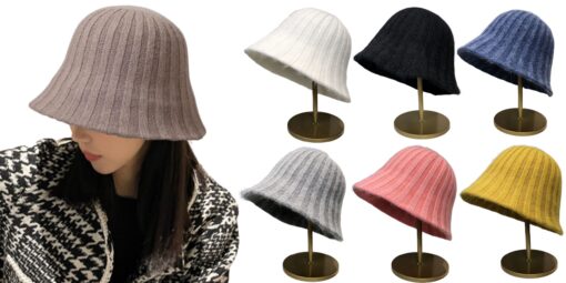 Women's Vintage Style Knitted Bucket Hat - United Kingdom