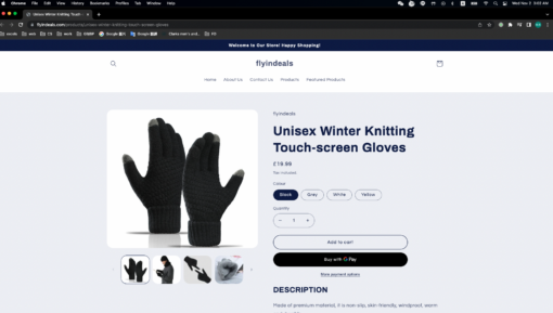 Unisex Winter Knitting Touch-screen Gloves - United Kingdom - Image 2