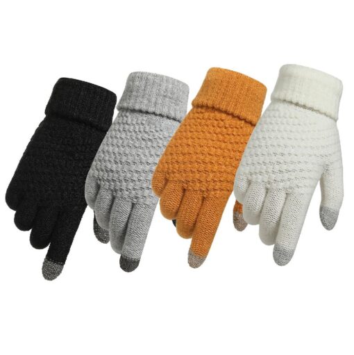 Unisex Winter Knitting Touch-screen Gloves - United Kingdom - Image 6