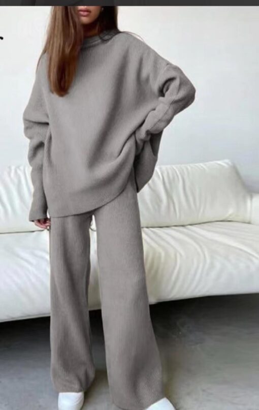 Women's Loose Knitted Turtleneck and Wide-Leg Set - United Kingdom - Image 13