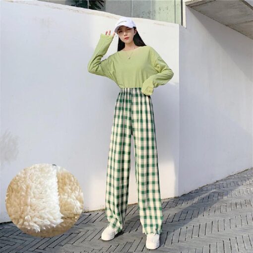 Women's Striped Warm High Waist Pants - Image 8