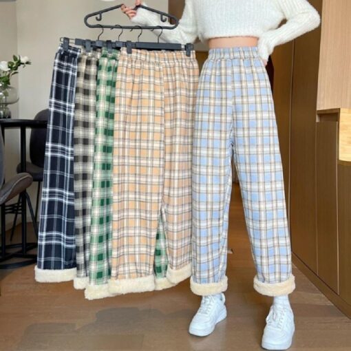 Women's Striped Warm High Waist Pants - Image 15