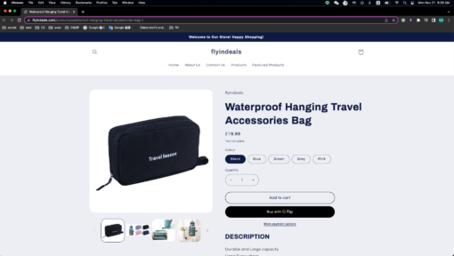 Waterproof Hanging Travel Accessories Bag - United Kingdom - Image 16