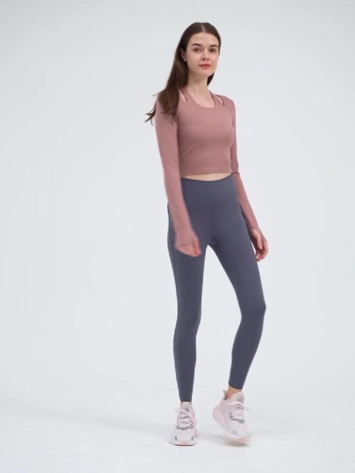 Women's Crop Top Gym Long Sleeves - United Kingdom - Image 2