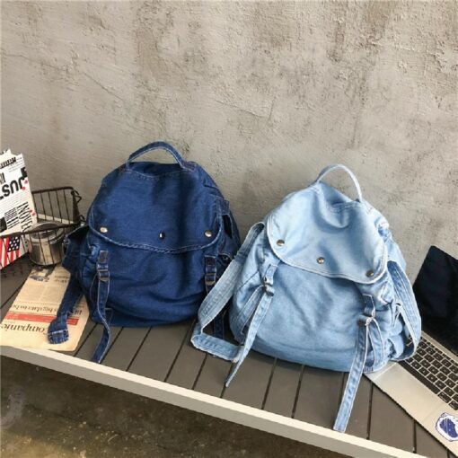 Women's Casual Denim Backpack - United Kingdom - Image 6