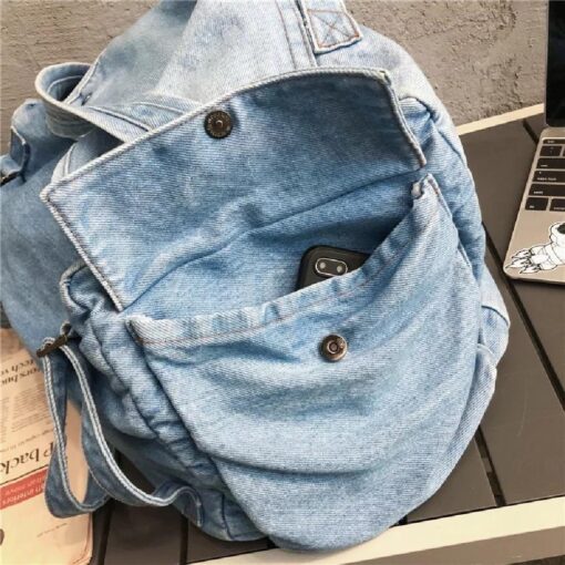 Women's Casual Denim Backpack - United Kingdom - Image 8