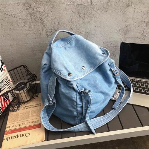 Women's Casual Denim Backpack - United Kingdom - Image 12