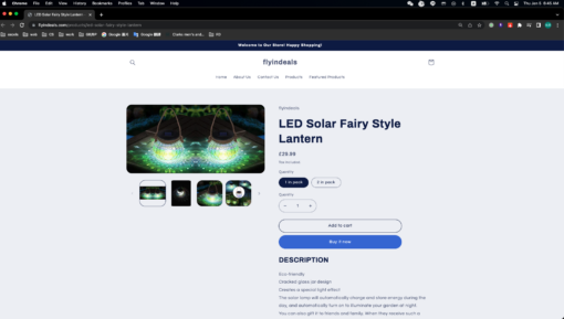 LED Solar Fairy Style Lantern - United Kingdom - Image 2