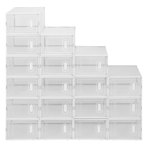 Shoe Storage Boxes 18 Pack Clear Plastic Stackable - GG0433