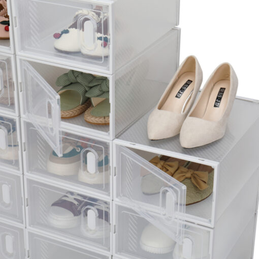 Shoe Storage Boxes 18 Pack Clear Plastic Stackable - GG0433 - Image 5