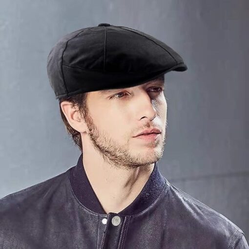 Classic Vegan Leather Flat Cap - AC1227