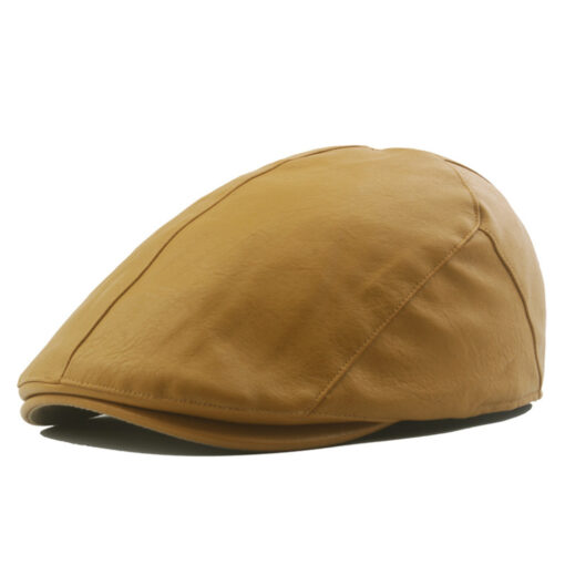 Classic Vegan Leather Flat Cap - AC1227 - Image 10