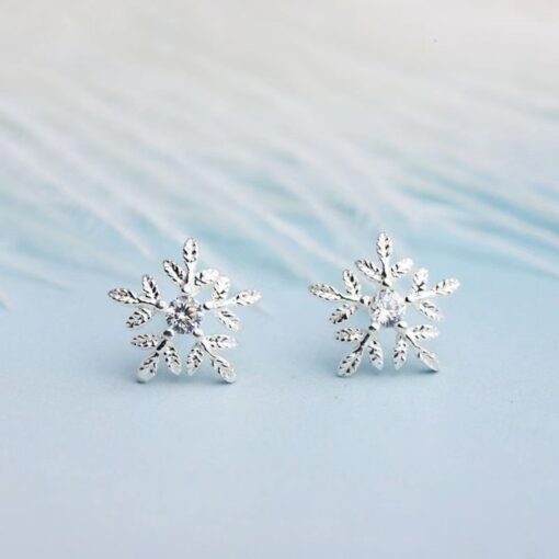 Diamante Snowflake Stud Earrings And Pendant Set - AC1243 - Image 6