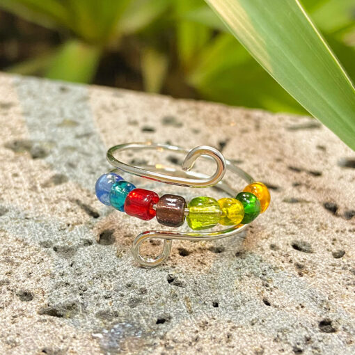 Beaded Anxiety Fidget Ring with Optional Gift Box and Card - Image 6