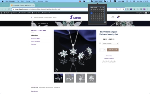 Elegant Snowflake Fashion Jewellery Set - Image 7