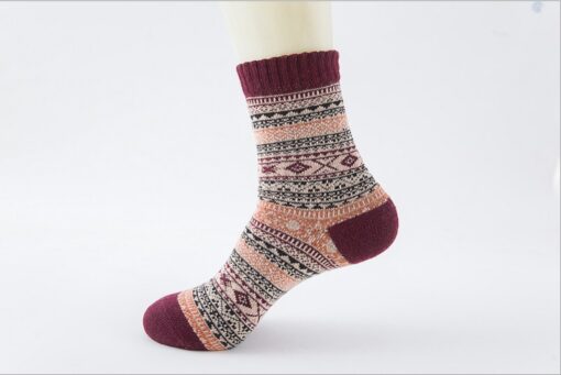 5 or 10 Pairs Vintage Knitted Cozy Warm Socks - AC1262 - Image 9