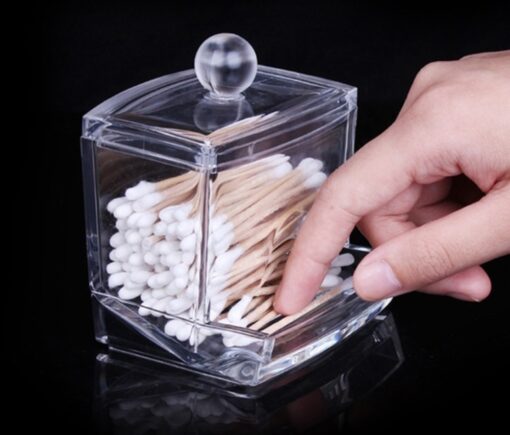 Clear Plastic Cotton Wool Bud Storage Box - HH1543 - Image 2