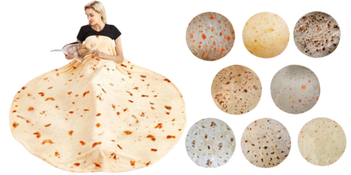 Novelty Burrito Wrap Round Flannel Blanket- AC1356 #TREND23 - Image 18