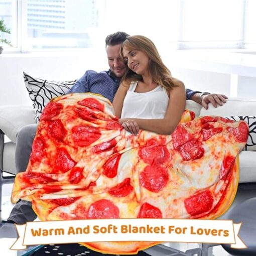 Novelty Round Flannel Pizza Blanket  - AC1357 #TREND23