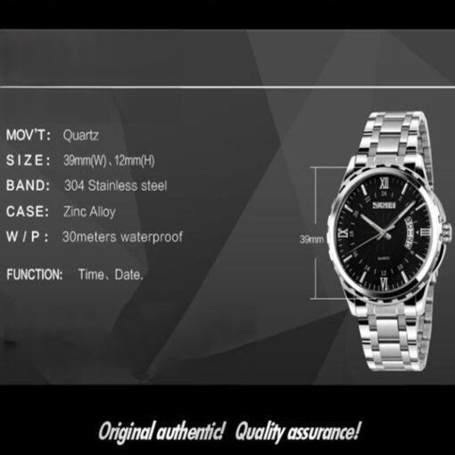 Men's Stainless Steel Black Dial Watch - CL0791 - Image 3