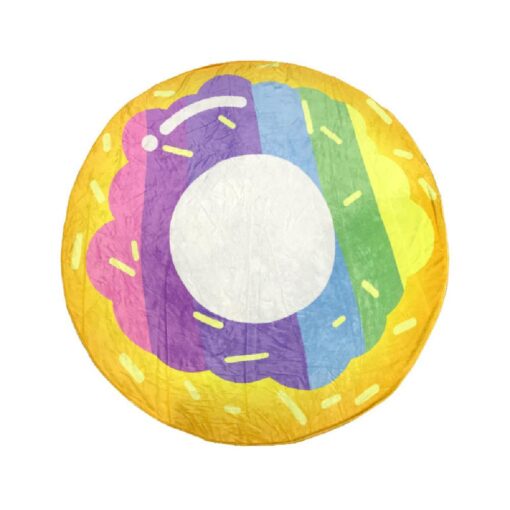 Novelty Doughnut Flannel Round Blanket - HH1547 #TREND23 - Image 5