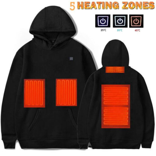 Unisex USB Rechargeable Electric Heated Hoodie - IT0963 #TREND23 - Image 4